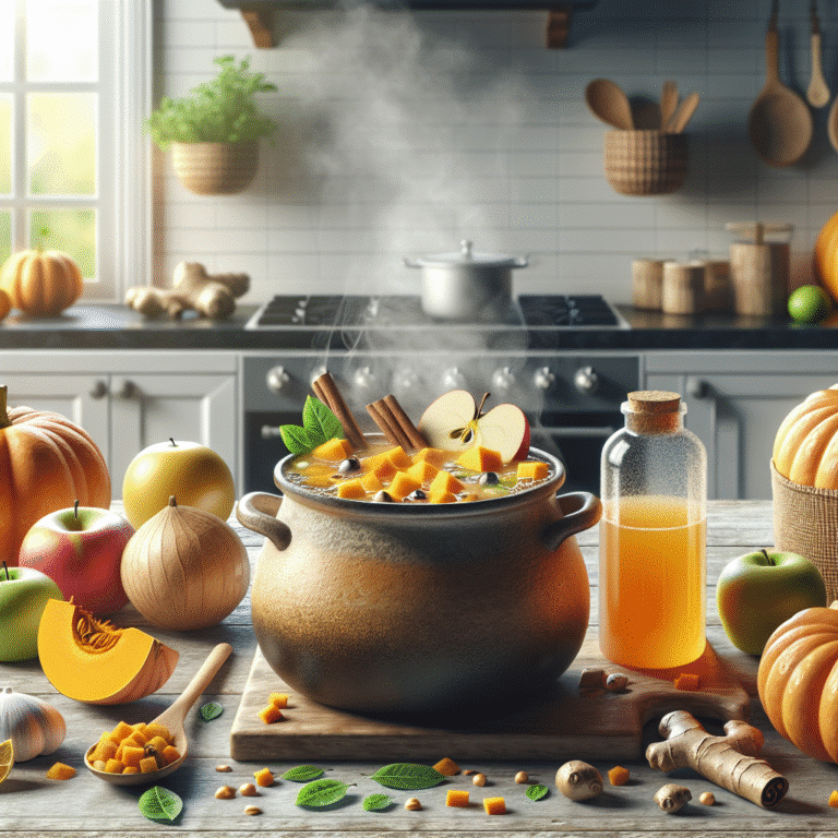 receita deliciosa de sopa de frutas detox com abóbora e maçã