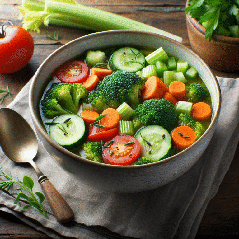 sopa detox rápida para o jantar