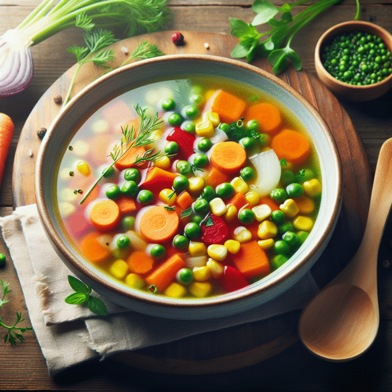 sopa de legumes rápida detox para uma refeição saudável