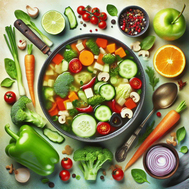 sopa rápida e saudável para emagrecer com ingredientes frescos